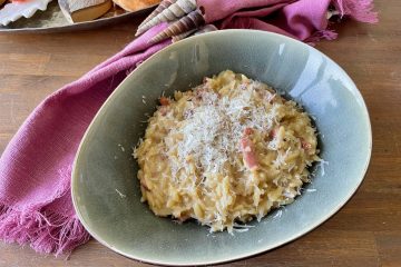 Eenpans orzotto carbonara